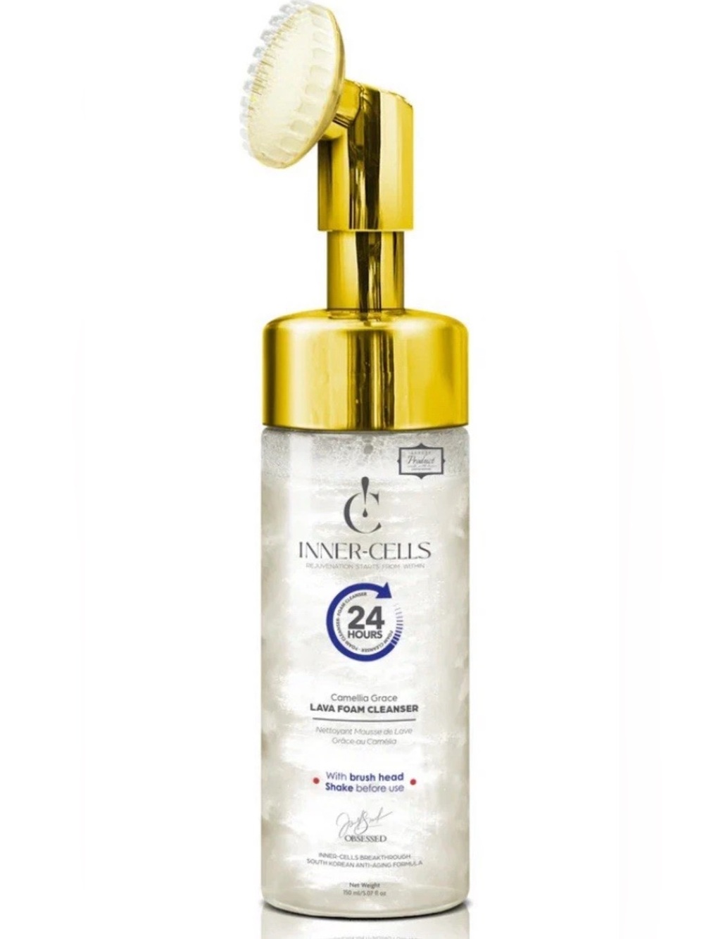Inner-Cells Camellia Lava Foam Cleanser — Gold and White